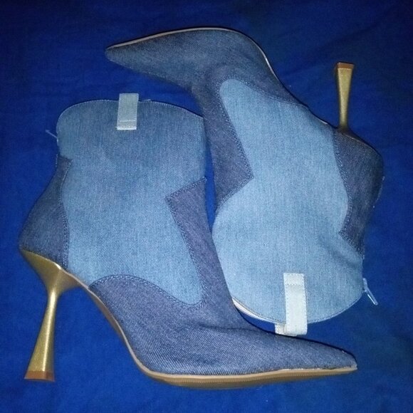 MORE THAN JUST ONE SHADE OF DENIM  Patchwork Booties ( BRAND NEW !!! ) - Picture 6 of 6